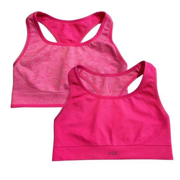 Victoria's Secret VSX | Reversible Racerback Seamless Sports Bra Hot Pink Small - Picture 1 of 5